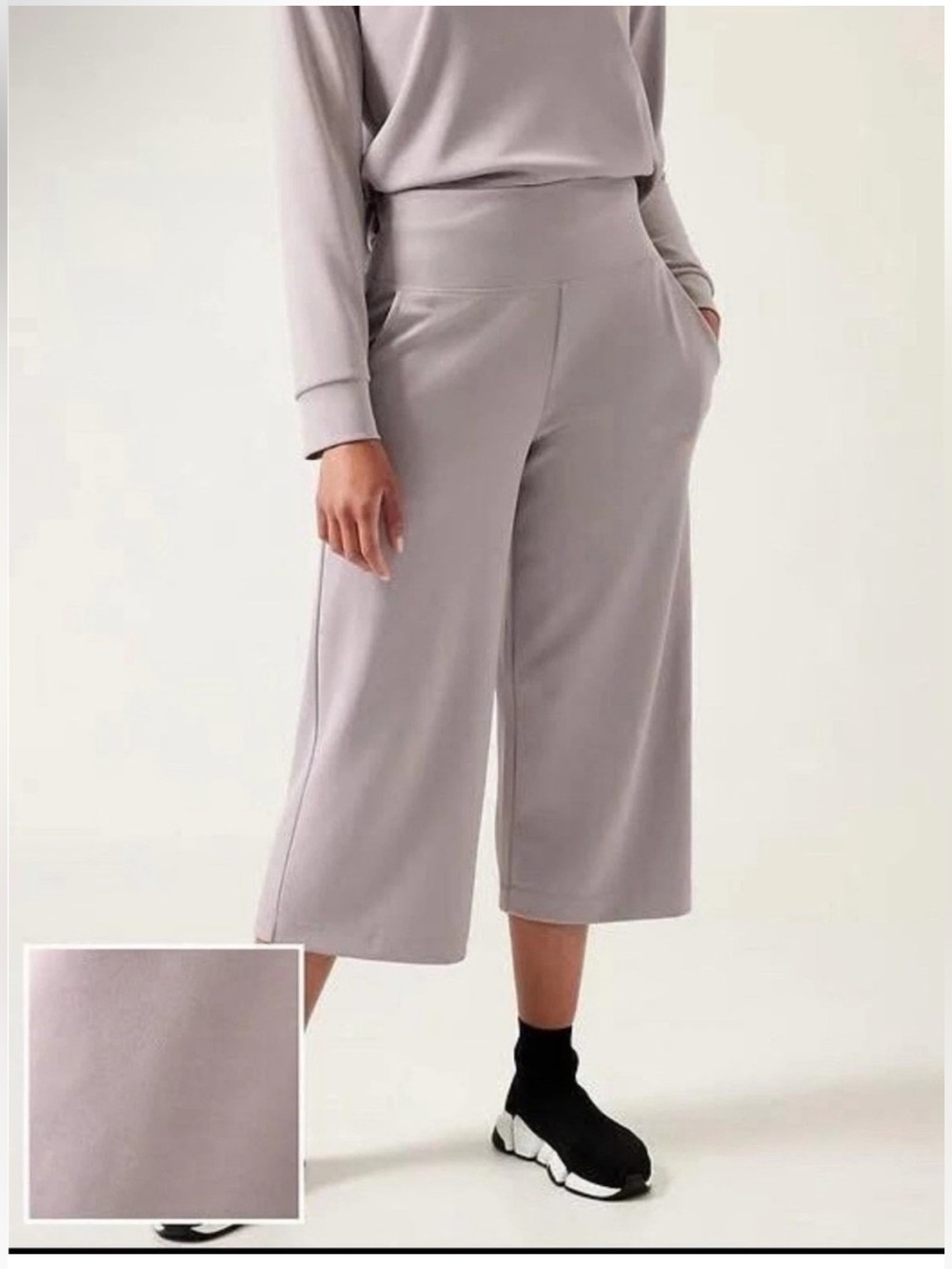 Athleta Seasoft Cropped Wide Leg Pull On Pants Size 3X